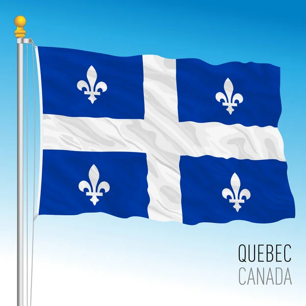 Quebec Territoriell Och Regional Flagga Kanada Nordamerika Land Vektor Illustration — Stock vektor