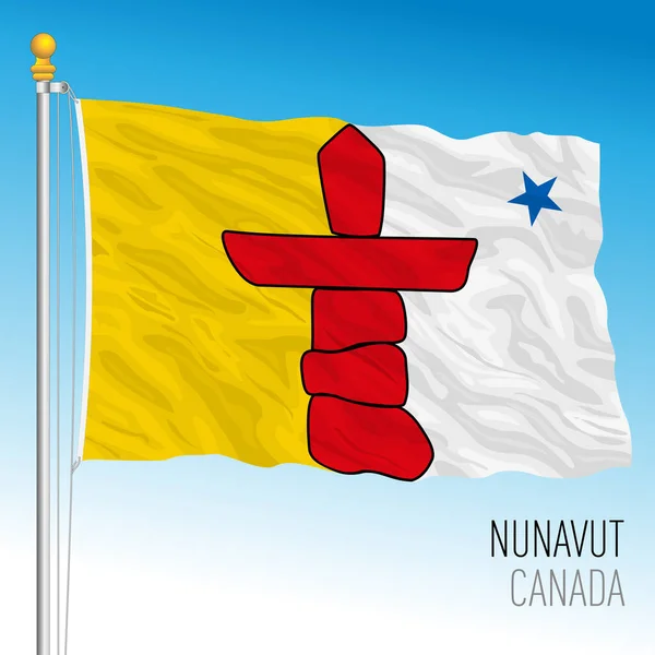 Nunavut Territory Local Flag Canada North American Country Vector Illustration — 스톡 벡터