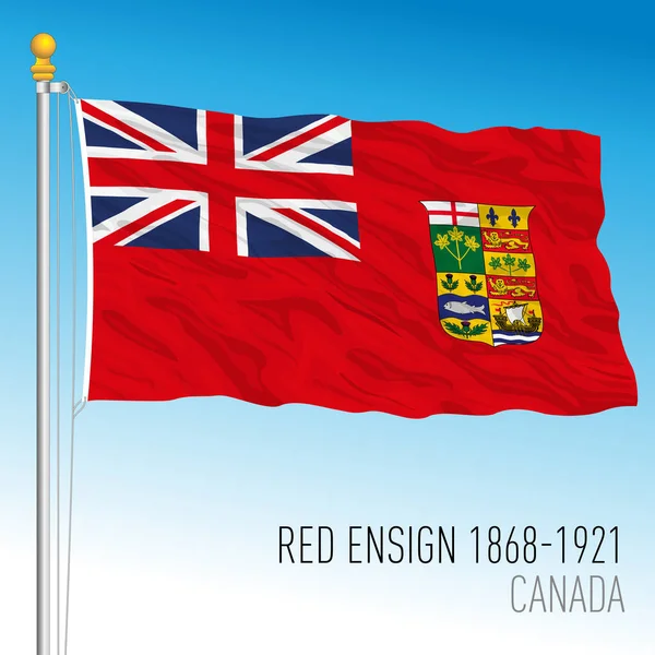 Canadian Red Ensign Historical Flag 1868 1921 Canada Vector Illustration — Stock Vector