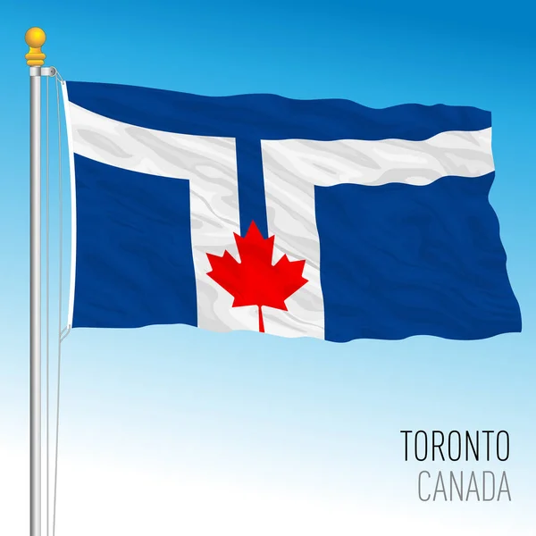 Stad Toronto Flagga Kanada Nordamerika Land Vektor Illustration — Stock vektor