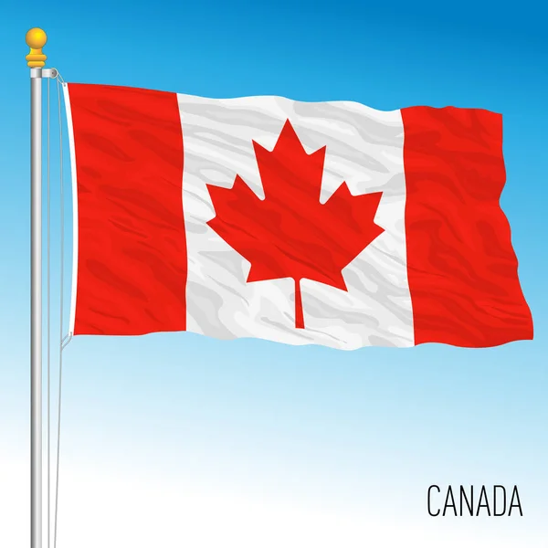 Canadá Bandera Nacional Oficial País Norteamericano Ilustración Vectorial — Vector de stock