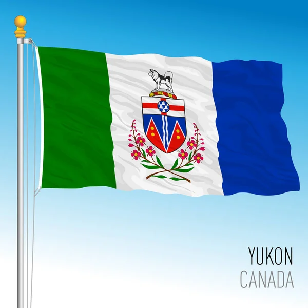 ユーコン準州と地域の旗 カナダ 北アメリカの国 ベクトル図 — ストックベクタ