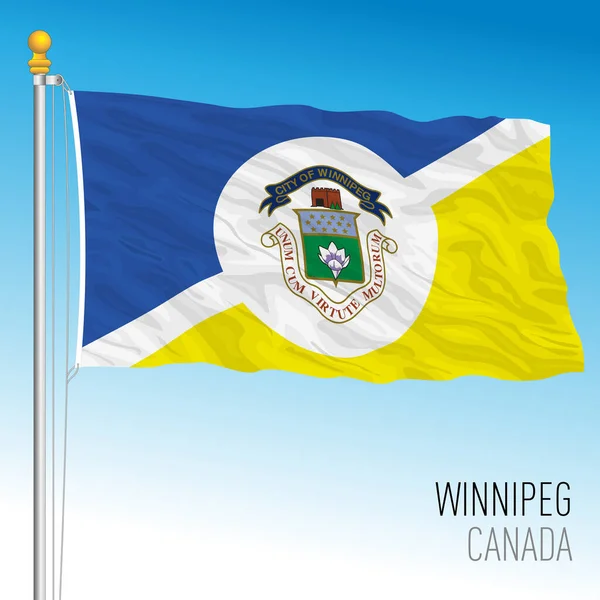 Stad Winnipeg Flagga Kanada Nordamerika Land Vektor Illustration — Stock vektor