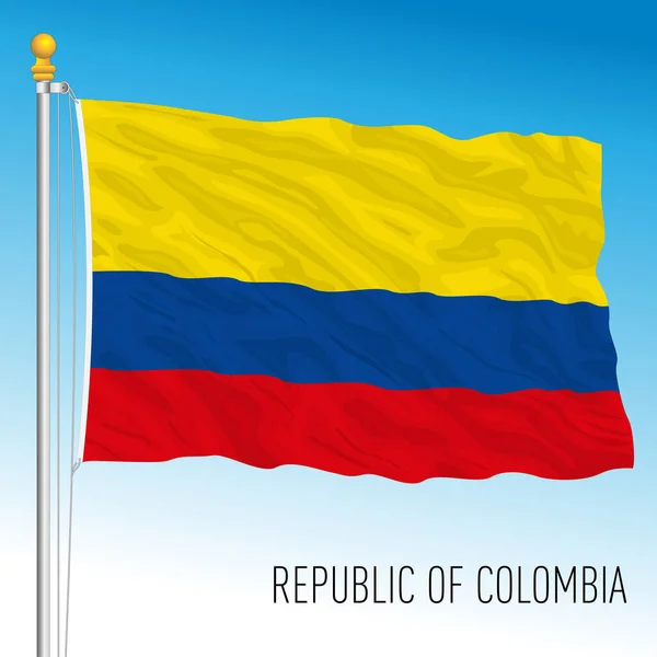 Колумбійський Національний Прапор Південна Америка Векторна Ілюстрація — стоковий вектор