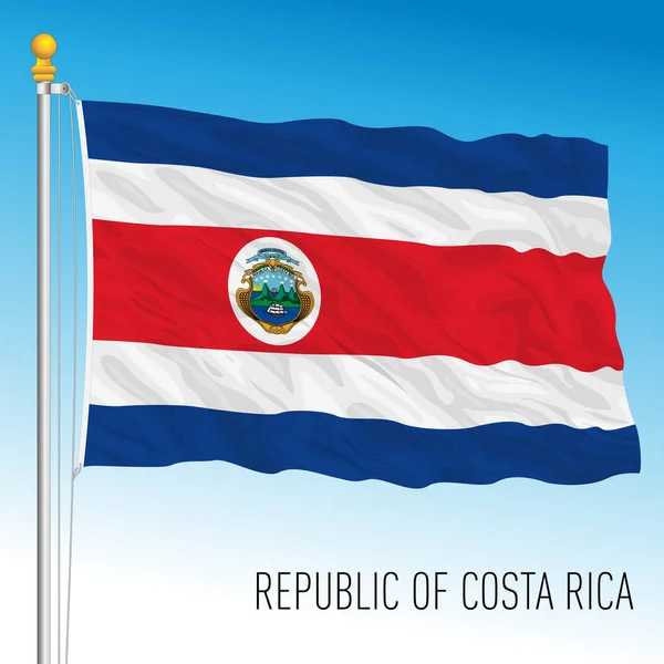 Costa Rica Bandera Nacional Oficial País Americano Ilustración Vectorial — Vector de stock