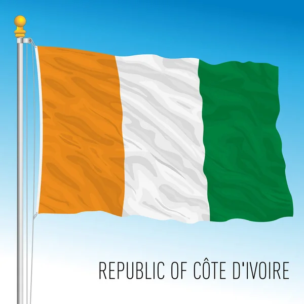 象牙海岸の公式国旗 アフリカの国 ベクトルイラスト — ストックベクタ