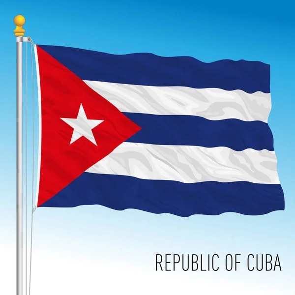 Cuba Bandera Nacional Oficial País Americano Ilustración Vectorial — Vector de stock