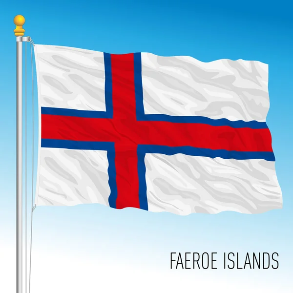 Faeroe Official National Flag Danish Territory Europe Vector Illustration — Stock Vector