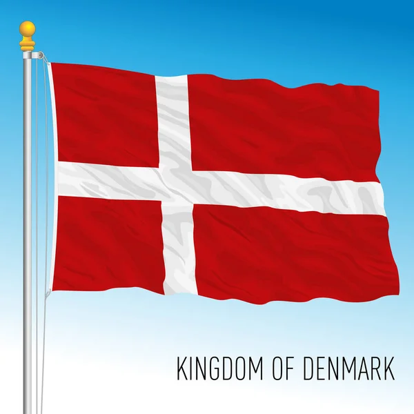 Danmark Officiell Nationell Flagga Europeiska Unionen Vektor Illustration — Stock vektor