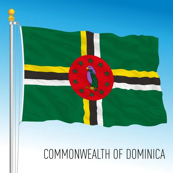 Dominica Official National Flag American Country Vector Illustration — Stock Vector