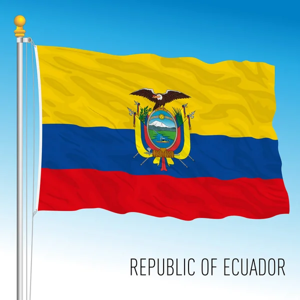 Ecuador Officiell Nationell Flagga Sydamerikanska Landet Vektor Illustration — Stock vektor