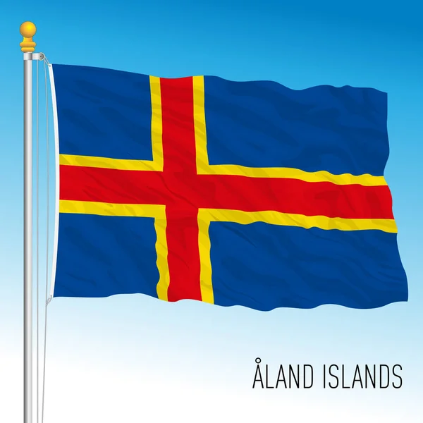 Aland Officiële Nationale Vlag Finse Eilanden Vector Illustratie — Stockvector