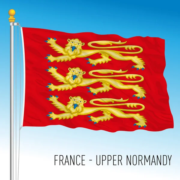 Περιφερειακή Σημαία Άνω Νορμανδίας Γαλλία Ευρωπαϊκή Ένωση Διανυσματική Απεικόνιση — Διανυσματικό Αρχείο