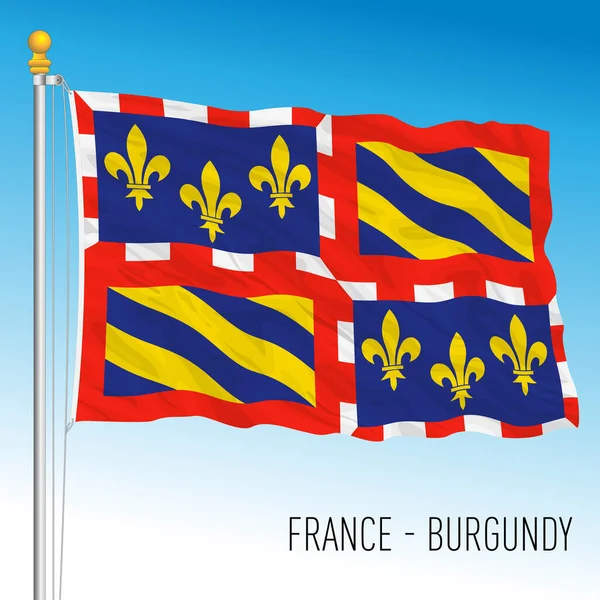 Burgundy Regional Flag France European Union Vector Illustration —  Vetores de Stock