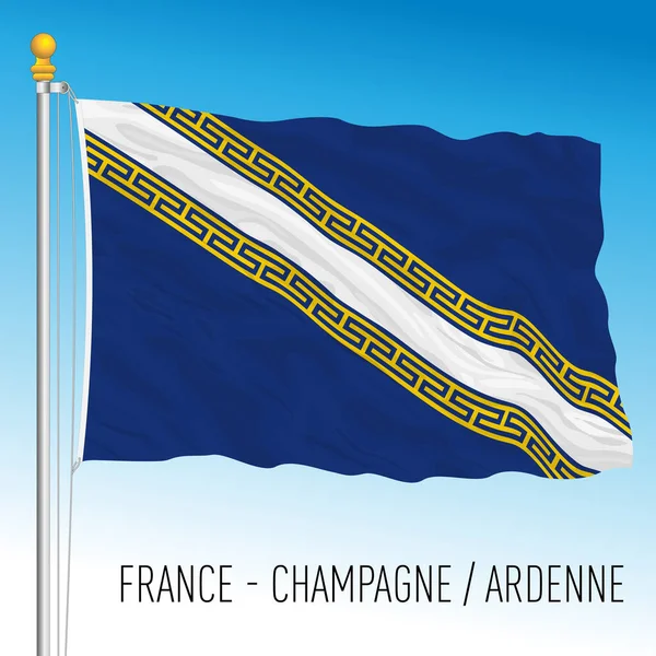 Champán Ardenas Bandera Regional Francia Unión Europea Vector Ilustración — Vector de stock