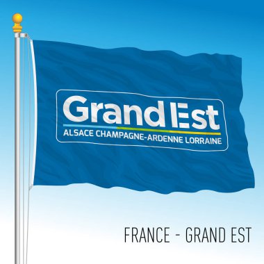 Büyük Est bölgesel bayrağı, Fransa, Avrupa Birliği, vektör illüstrasyonu