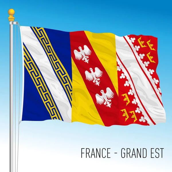 Bandera Regional Del Gran Este Francia Unión Europea Ilustración Vectorial — Vector de stock