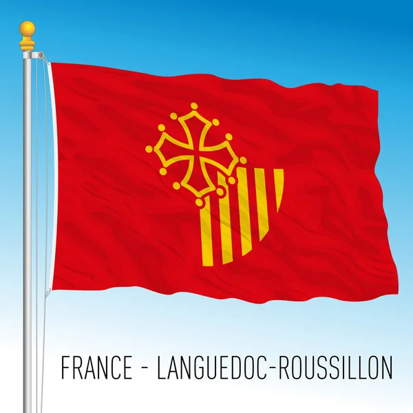 Languedoc Bandera Regional Rosellón Francia Unión Europea Ilustración Vectorial — Vector de stock