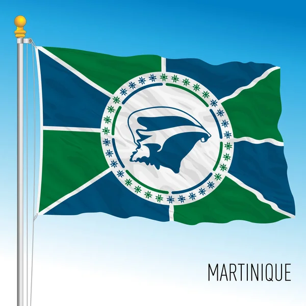 Martinique Bölgesel Bayrağı Fransa Karayip Ülkesi Vektör Illüstrasyonu — Stok Vektör