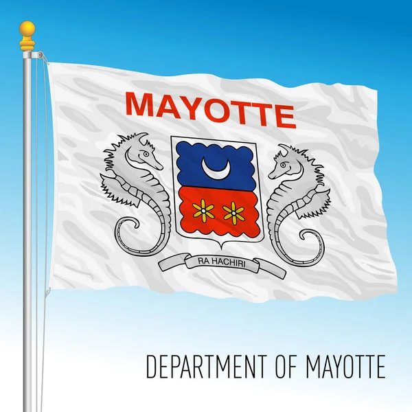 Flagge Von Mayotte Frankreich Überseegebiet Indischer Ozean Vektorillustration — Stockvektor