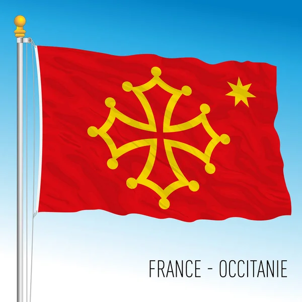 Occitanie Regional Flag Francia Unión Europea Vector Illustration — Archivo Imágenes Vectoriales