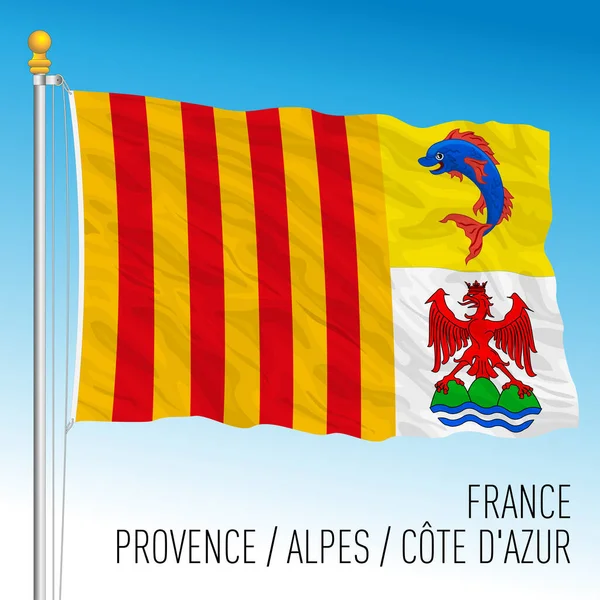 Bandera Regional Paca Francia Unión Europea Ilustración Vectorial — Vector de stock