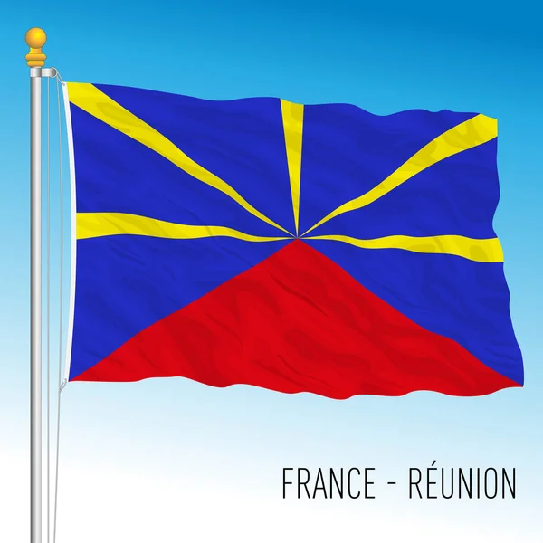 Флаг Острова Воссоединения Франция Африканская Заморская Территория Векторная Иллюстрация — стоковый вектор