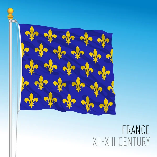 Franse Historische Vlag Frankrijk Xii Xiii Eeuw Vectorillustratie — Stockvector