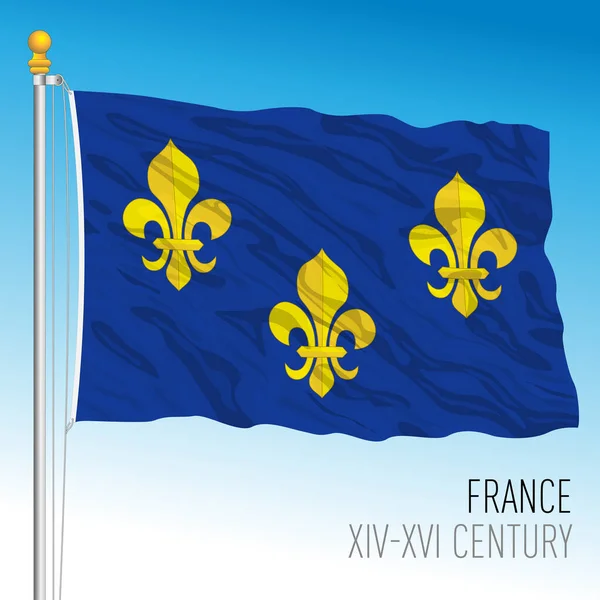 Bandera Histórica Francesa Francia Siglo Xiv Xvi Ilustración Vectorial — Vector de stock