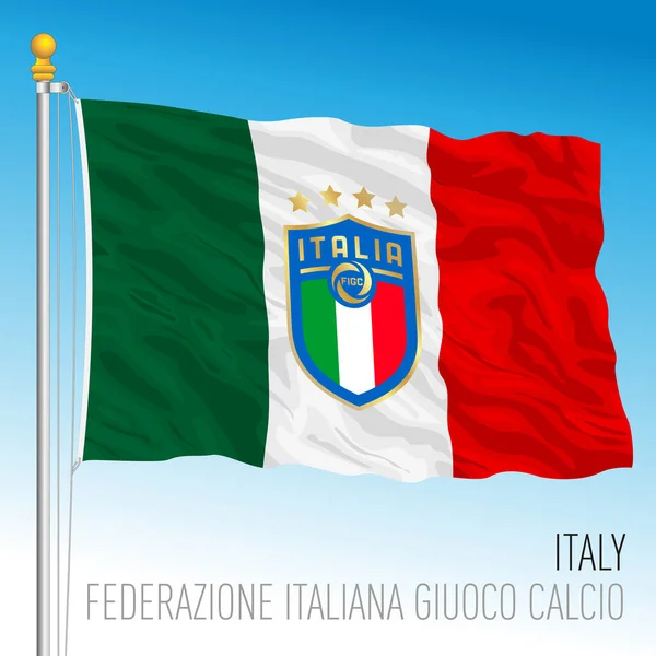 Roma Italia Junio 2021 Bandera Italia Con Logotipo Federación Italiana — Vector de stock