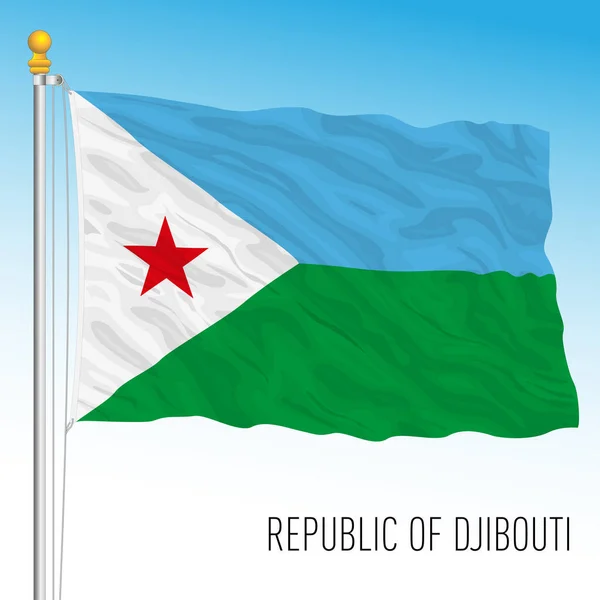 Djibouti Official National Flag African Country Vector Illustration — Stock Vector