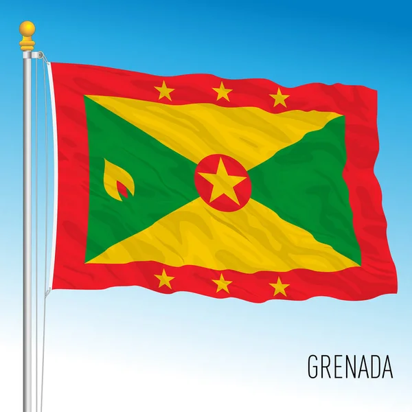 Grenada Officiell Nationell Flagga Amerikanskt Land Vektor Illustration — Stock vektor