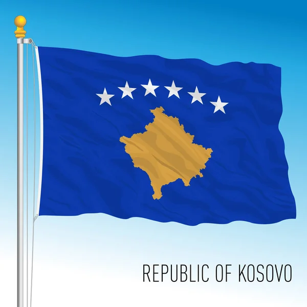 Státní Vlajka Kosova Evropská Země Vektorová Ilustrace — Stockový vektor