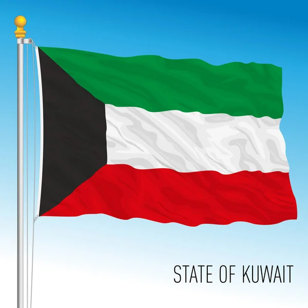 Koweït Drapeau National Officiel Moyen Orient Illustration Vectorielle — Image vectorielle