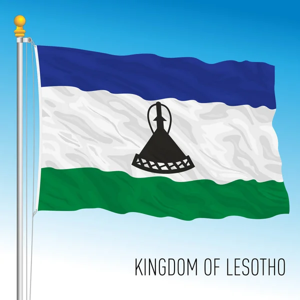 Государственный Флаг Лесото Африканская Страна Векторная Иллюстрация — стоковый вектор