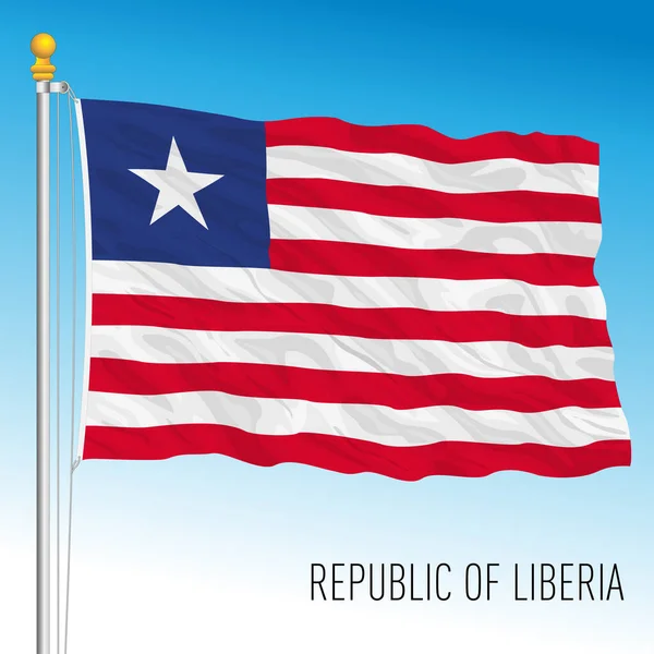 Liberia Oficjalna Flaga Narodowa Kraj Afrykański Ilustracja Wektora — Wektor stockowy