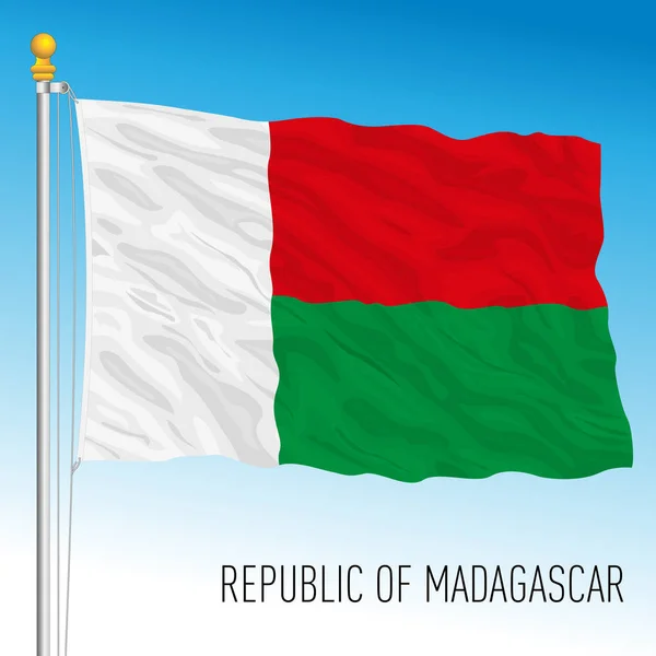 マダガスカル公式国旗 アフリカの国 ベクトルイラスト — ストックベクタ