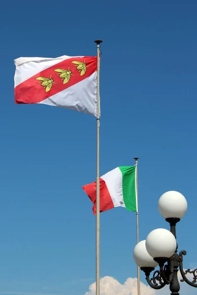 Elba Island Flag Province Tuscany Italian Flag Italy — Stock Photo, Image