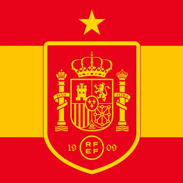 Madrid España Junio 2021 Bandera España Con Nuevo Logotipo Federación — Vector de stock