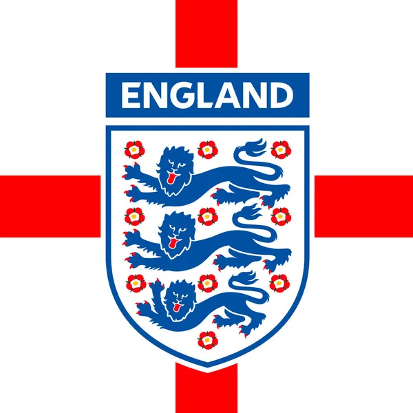 Londen England Juni 2021 Engelse Vlag Met Nationaal Voetbalfederatie Logo — Stockvector