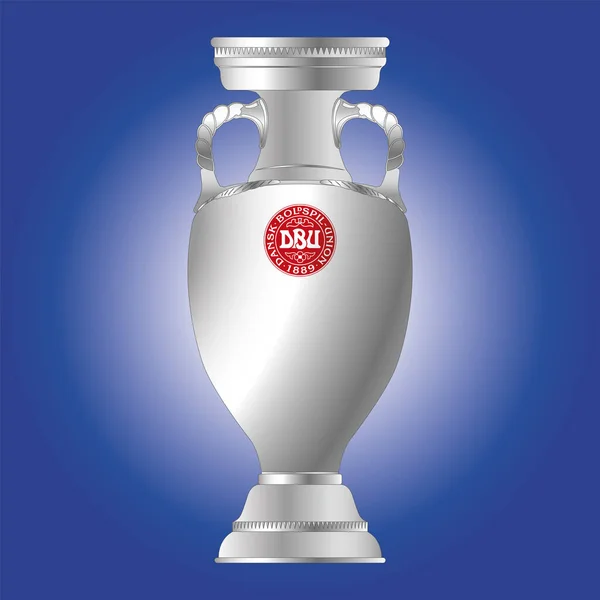 Europa Juni 2021 Uefa Cup Voor Landen Met Deens Teamlogo — Stockvector