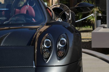 MODENA, İtalya, Temmuz 12021 - Motor Vadisi Festivali sergisi, Pagani Imola ön tarafı