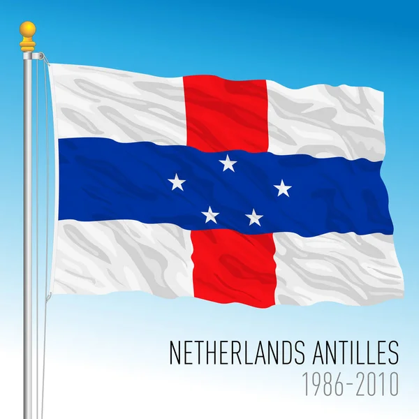 Bandera Nacional Histórica Oficial Las Antillas Holandesas 1986 2010 Ilustración — Vector de stock