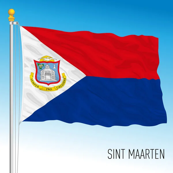 Sint Maarten Bandiera Nazionale Ufficiale Antille Olandesi Illustrazione Vettoriale — Vettoriale Stock