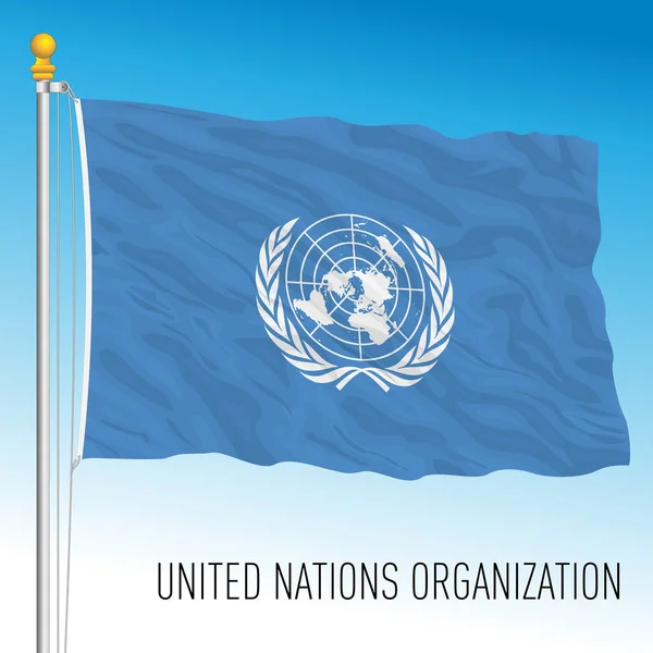 Egyesült Nemzetek Hivatalos Nemzetközi Szervezetének Lobogója Kórokozó Átvivő Ábra — Stock Vector