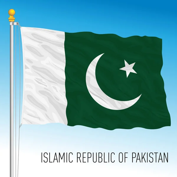 Pákistánská Oficiální Národní Vlajka Asijská Země Vektorová Ilustrace — Stockový vektor