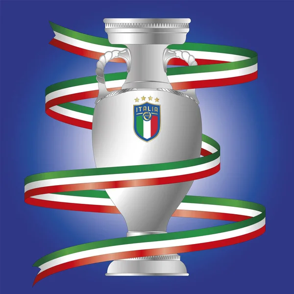 Londres Angleterre Juin 2021 Championne Italie 2021 Logo Ruban Tricolore — Image vectorielle