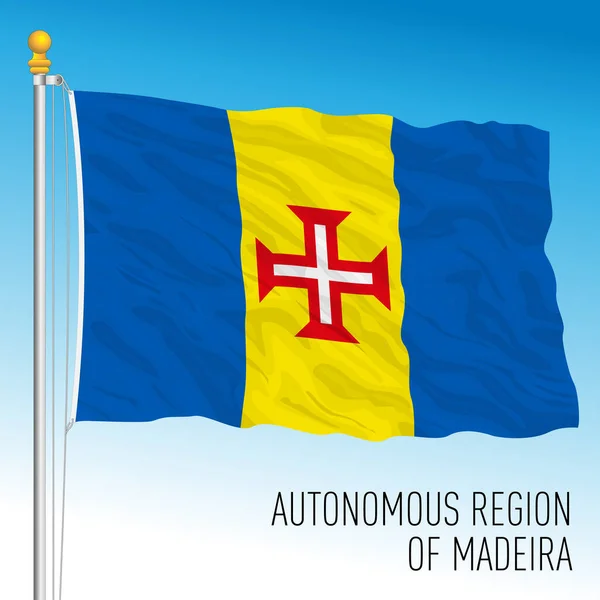 葡萄牙马德拉群岛区域旗 矢量图解 — 图库矢量图片
