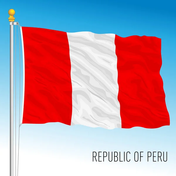 Peru Officiële Nationale Vlag Zuid Amerika Vector Illustratie — Stockvector