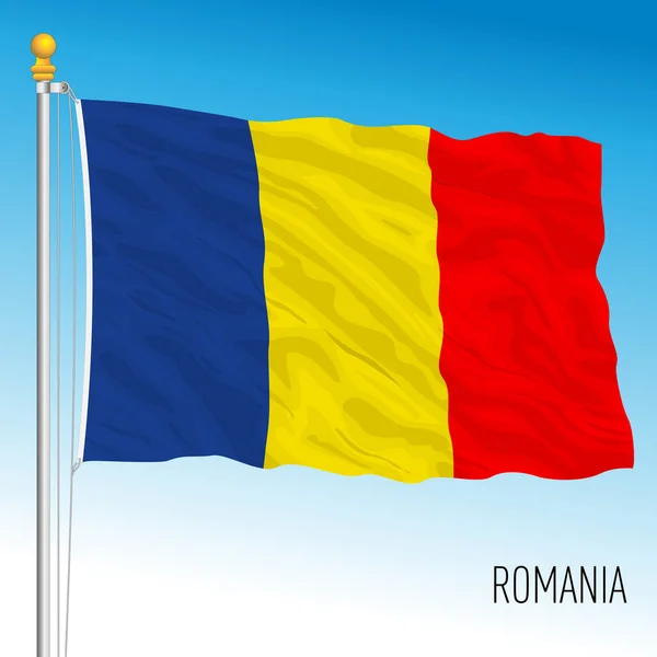 Romanya Resmi Ulusal Bayrağı Avrupa Birliği Vektör Illüstrasyonu — Stok Vektör